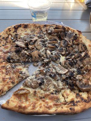 Mushroom and  Brie pizza