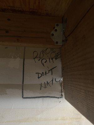 Tagging from the people who broke into our garage.