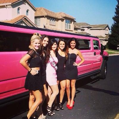 Bachelorette party with the pink limo!