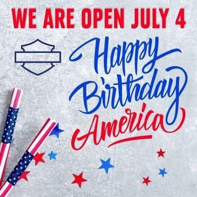 Happy 4th of Jully! We are open normal business hours