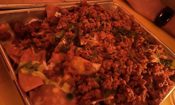 Nachos  with chorizo