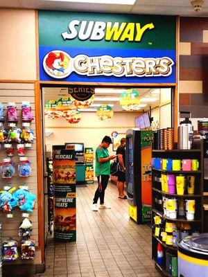 There's a Subway and Chester's here.