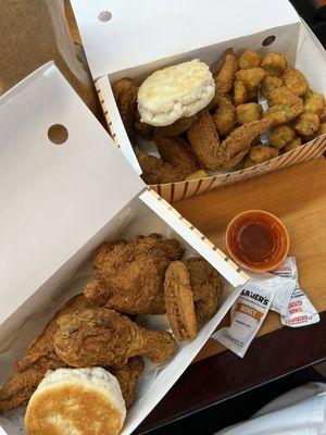 Fried chicken and fried okra