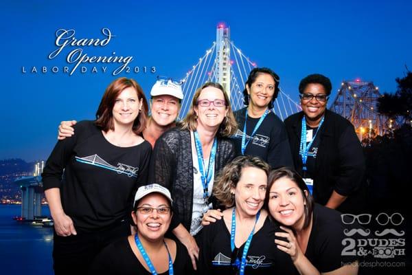 Bay Bridge Grand Opening in Oakland, CA - green screen backdrop