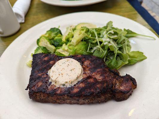 NY strip with gorgonzola butter Delish