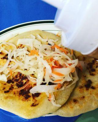 Try the chicken and cheese Pupusa! It was delicious