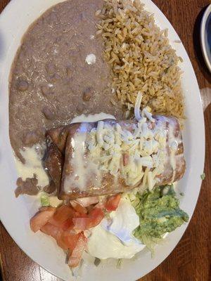 Chicken chimichanga plate