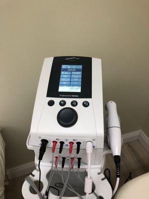 Electrotherapy with Ultrasound therapy function. We always provide the best Chiropractic care to our patients!