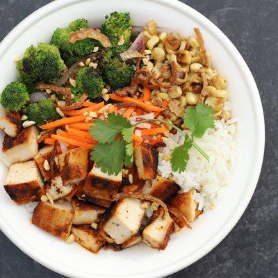 Chicken Rice Bowl, The Zao Way (Gluten-Free, Vegan, Vegetarian Options available!)