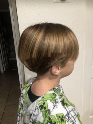 My sons cut