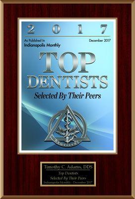 Indianapolis Monthly "Top Dentist" 2017