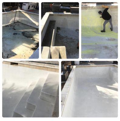 Acid washing is a cleaning process that can remove stains and algae spores from a pool's finish.