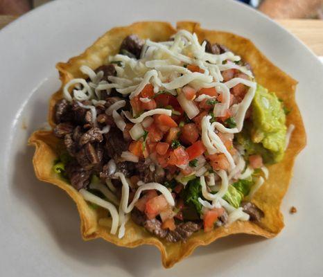 Taco Salad with Steak.