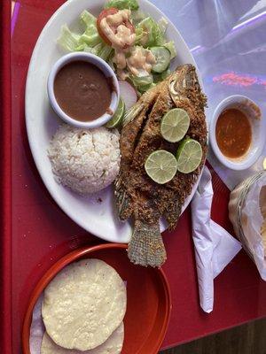 Fried fish. Very crispy, good amount for only $16.