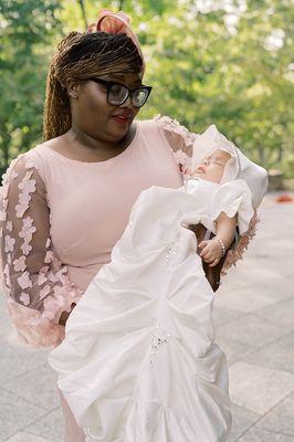 My daughter in her christening gown made by Mary Ann at Seams to Me