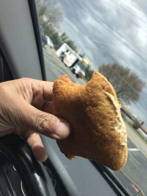 A lovely Gabila's Staten Island knish w mustard in hand is worth.....!!