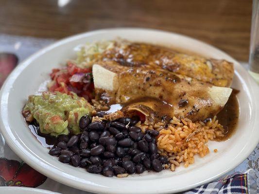 Chicken enchiladas plate