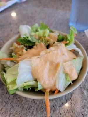 ginger dressing on salad