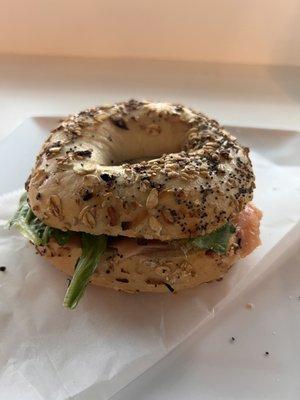 Smoked Salmon bagel (no cream cheese)