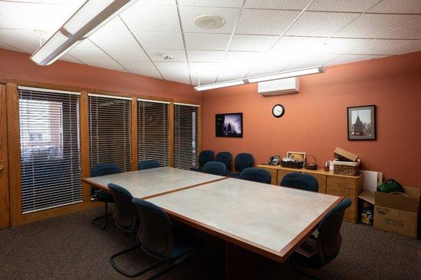 2nd level central meeting room, ~252 sqft, seats approximately 11 with 1 large table, NO AV equipment