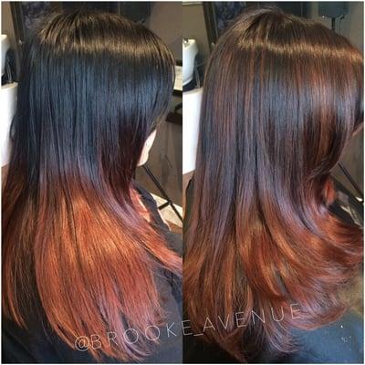 Hair color before and after by Brooke