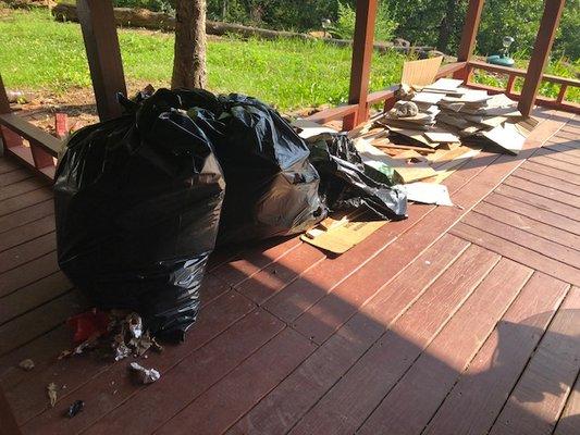 Some of the trash left by installers. We cleaned it ourselves.