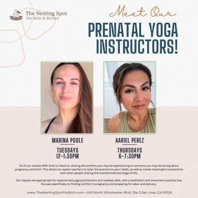 Our prenatal yoga instructors welcome you to join in a safe space of sharing and learning whether you are new to yoga or well experienced.