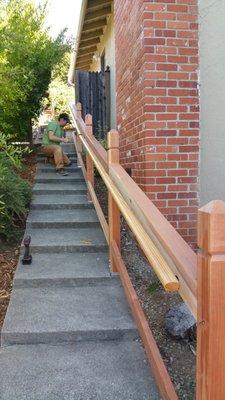 steep side yard handrails