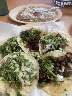 Carne asada & Al pastor tacos