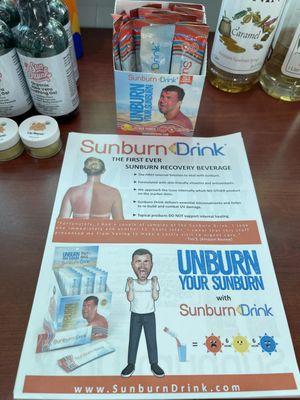 Sunburn drink. Helps for beach goers that aren't use to the Florida sun