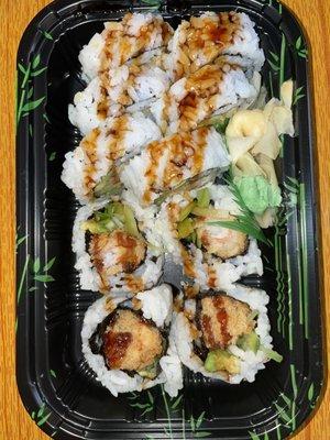 Two orders of shrimp tempura roll