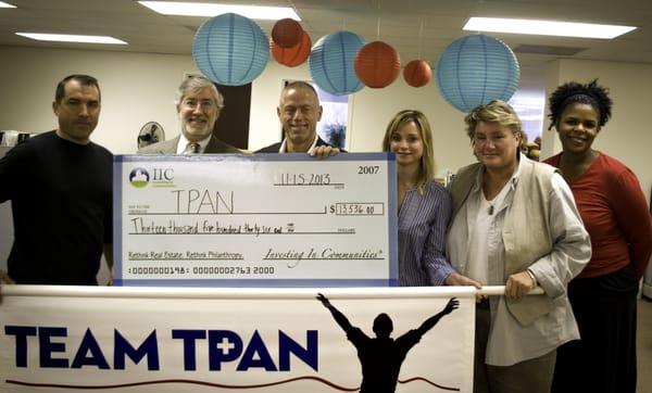 TPAN receives check from IIC foundation.