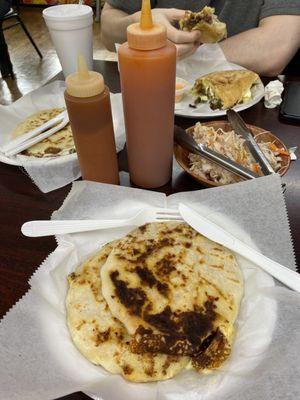 Chicken and cheese pupusas