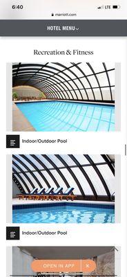 Again, the pool is advertised on the site, but is not open once you arrive