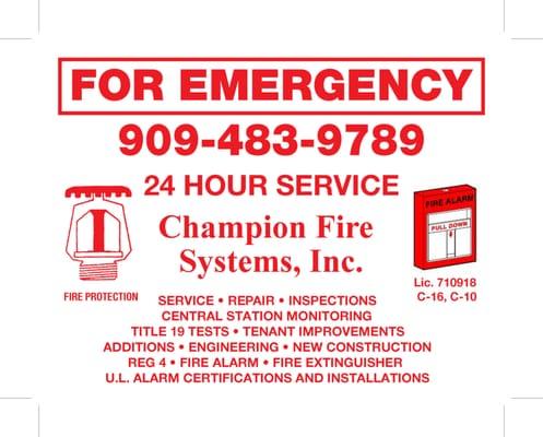 Champion Fire Systems, Inc.