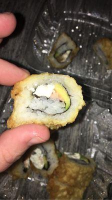 Fried Tempura Philly roll.  Where's the salmon?