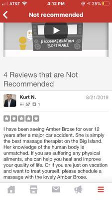 This is a recent 5 star review that yelp would not publish