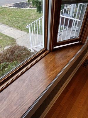 Varnished Bay window.