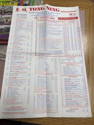 Full menu