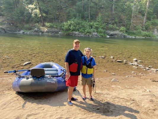 My wife and I enjoying the Blackfoot river