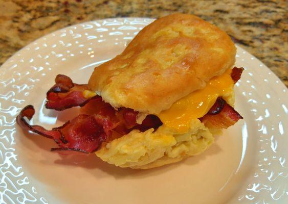 Bacon egg and cheese biscuit, awesome