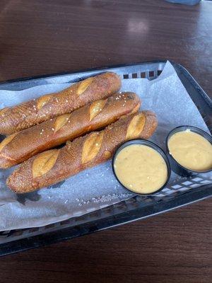 Pretzel Sticks and Queso