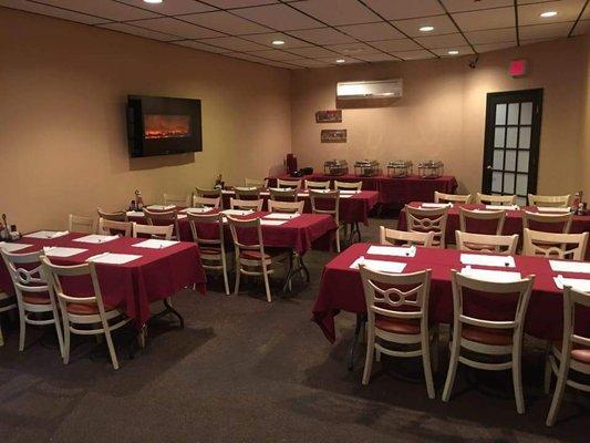 Reserve Our banquet room for up to 40 people.