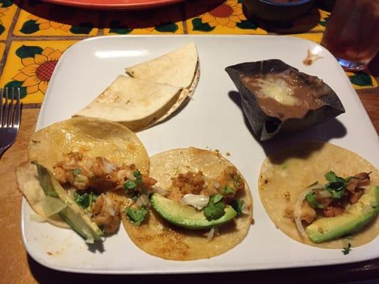 Pitiful shrimp tacos