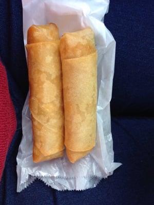 Two spring rolls (although I ordered two shrimp only egg rolls )