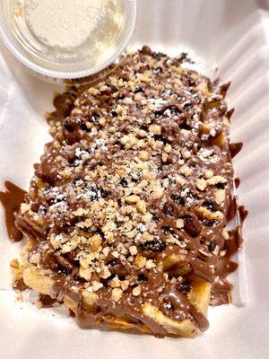 Chocolate lovers waffle (ordered via Grubhub)