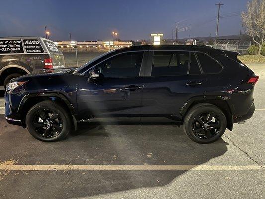 After. 2020 Toyota RAV4 Hybrid XSE. Front windows 20%, front windshield strip 15%. Looks great!