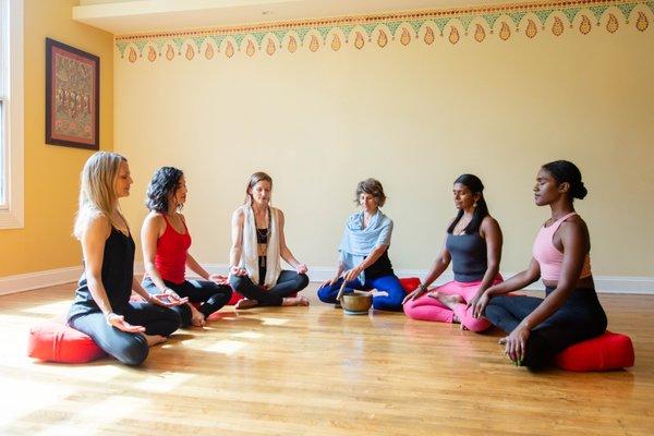 Besides yoga we offer free weekly meditation and yoga philosophy classes.