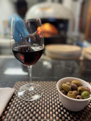 Wine and olives