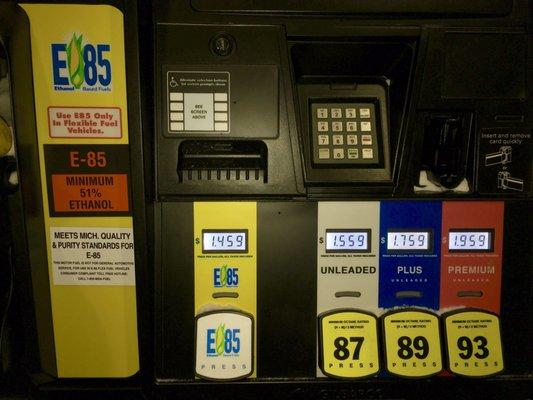 E85 pump and prices